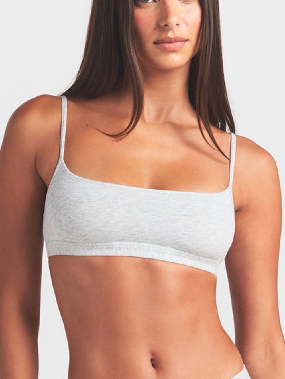 SKIMS everyday cotton Scoop Bralette in Light Heather Gray